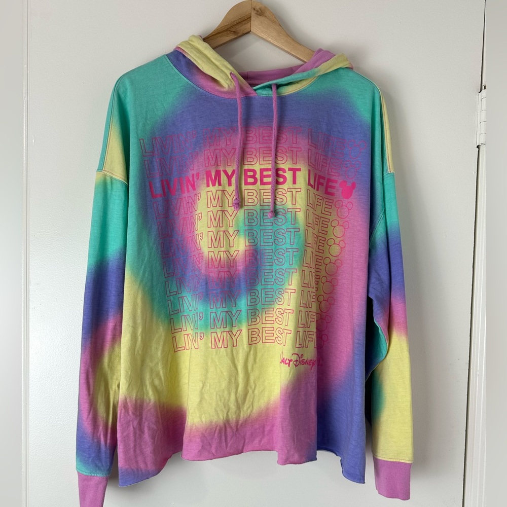 Living my best life Disney tie dye sweatshirt